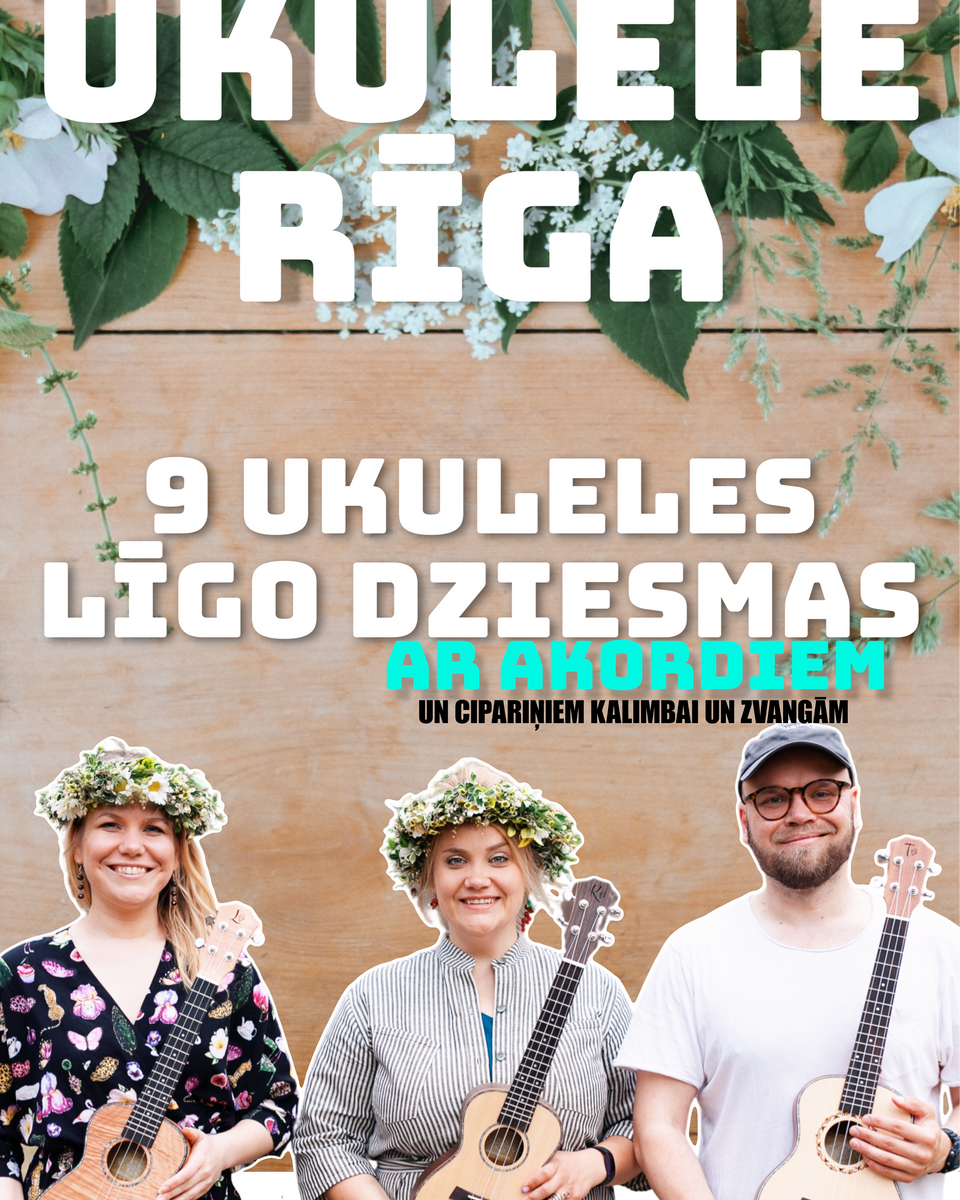 PDF book: 9 UKULELE LĪGO SONGS with chords and numbers for Kalimba and Zvanga (Video samples for Ukulele and Guitar)