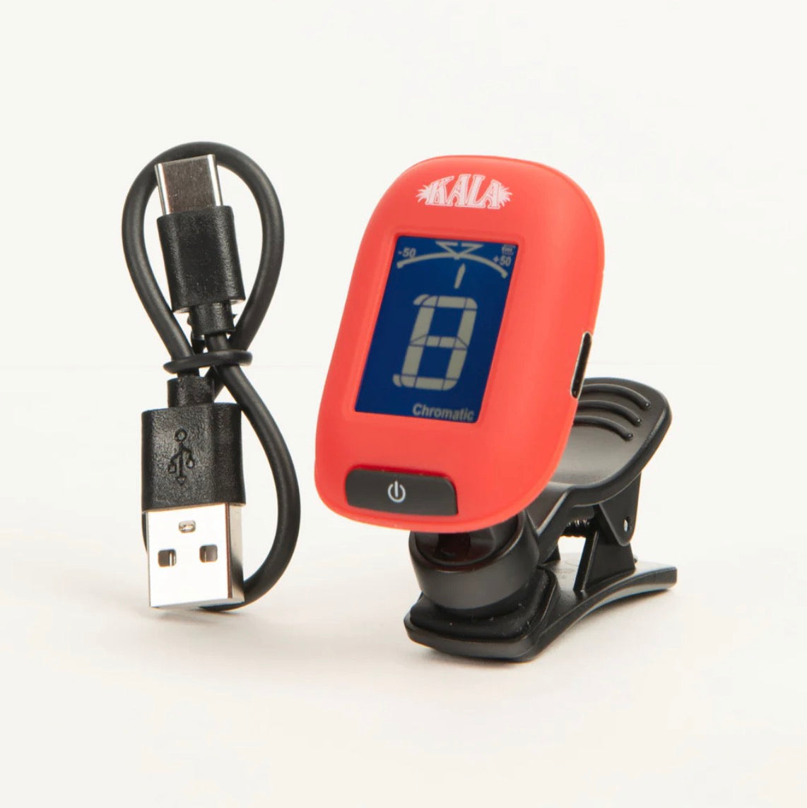 Kala Klipz Rechargeable Chromatic Tuner UKULELE TUNER USB-C RECHARGEABLE Red