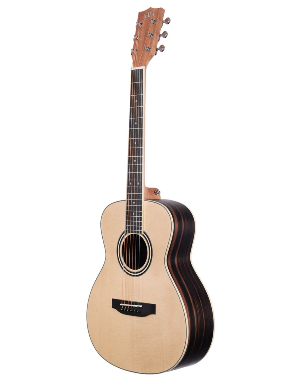 KALA Solid Spruce Top Ebony Orchestra Mini 3/4 Size Acoustic Guitar + Gig Bag