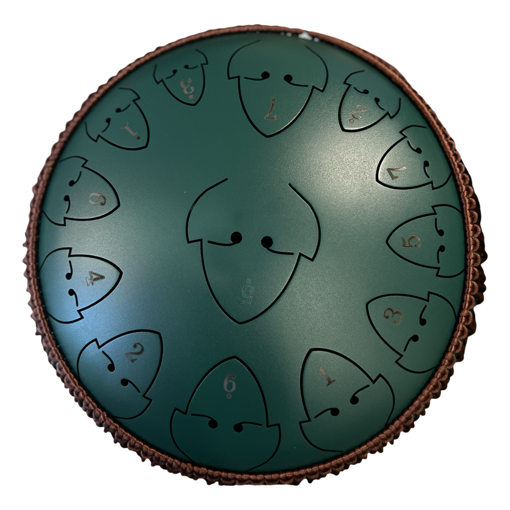ZVANGA Forest Green tongue drum 12" 13 notes C major / A minor Fingertapping