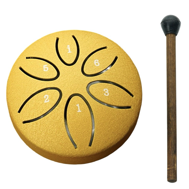 ZVANGA mini ethereal drum 3" 6 notes A major Pentatonic Gold