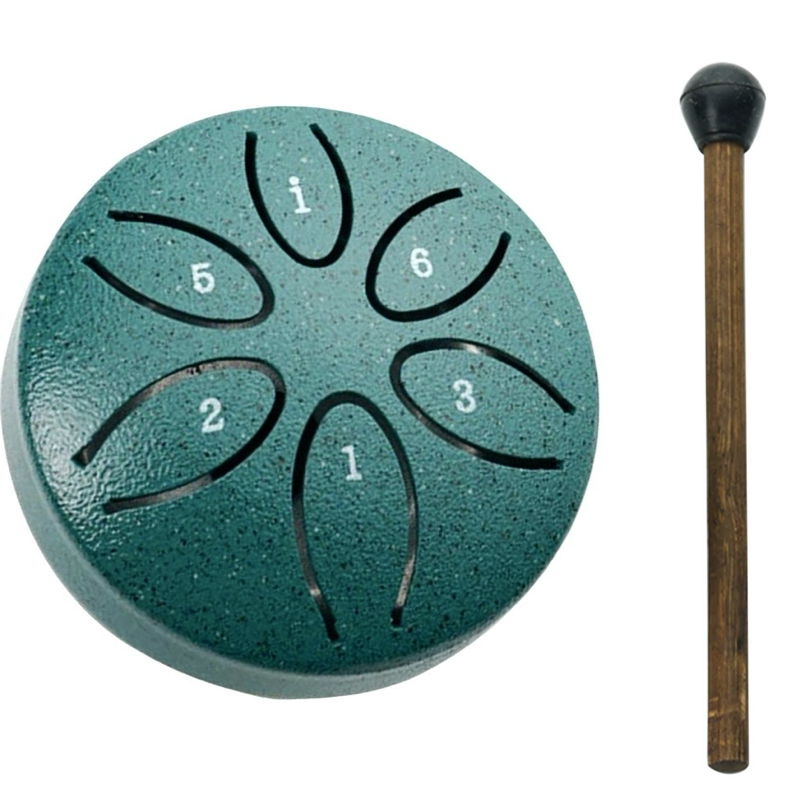 ZVANGA mini ethereal drum 3" 6 notes A major Pentatonic Green 432hz