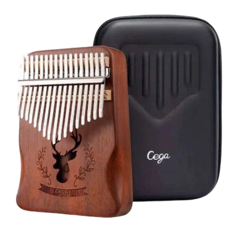 Electro-Acoustic KALIMBA Cega CKE01-EQ, 17 Keys, Acacia Wood, Hard Case and Accessories