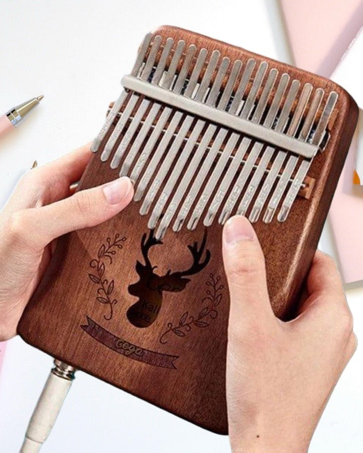 Electro-Acoustic KALIMBA Cega CKE01-EQ, 17 Keys, Acacia Wood, Hard Case and Accessories