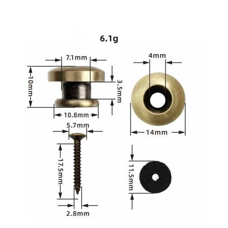 Ukulele Tailpiece Screws, 2 pcs