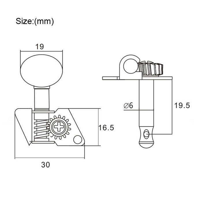 Open-Type Tuning Pegs KUS120 for Ukulele