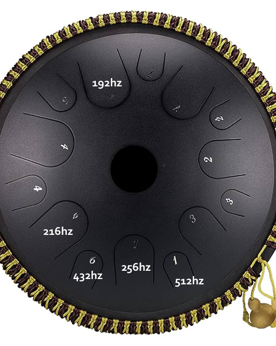 ZVANGA Custom Sound Healing 432hz 14" 14 notes C major Black (C Major) Hluru TA14-14-InkBlack