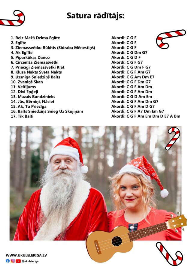 PDF Songbook: 17 Christmas Songs (ACCORDS FOR UKULELE ONLY)