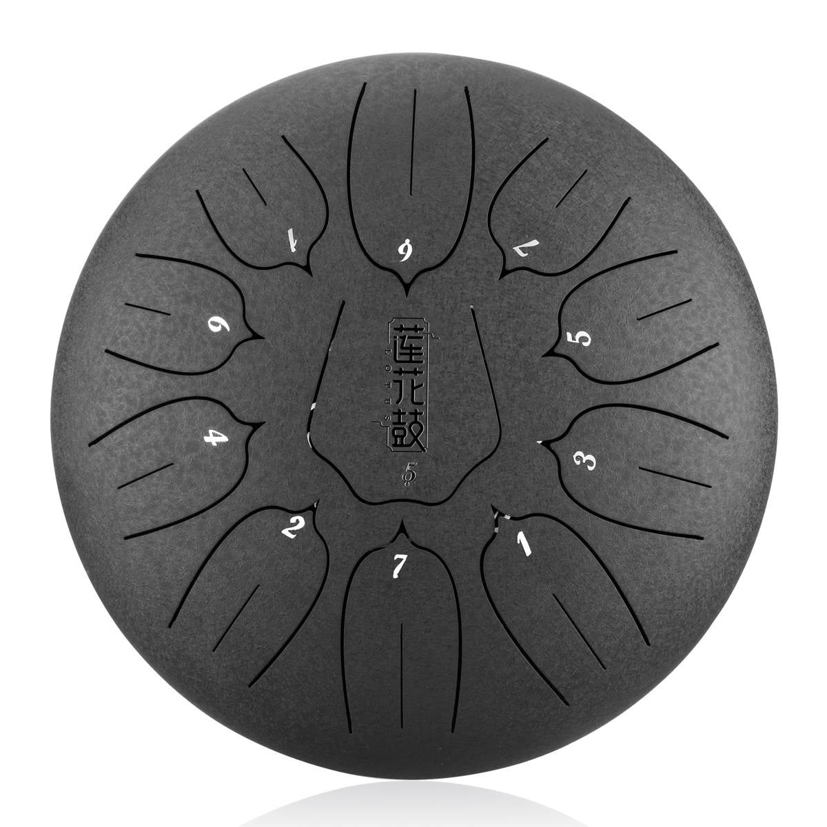 ZVANGA Lotus Tongue Drum 12" Charcoal, 11 Notes, C Major