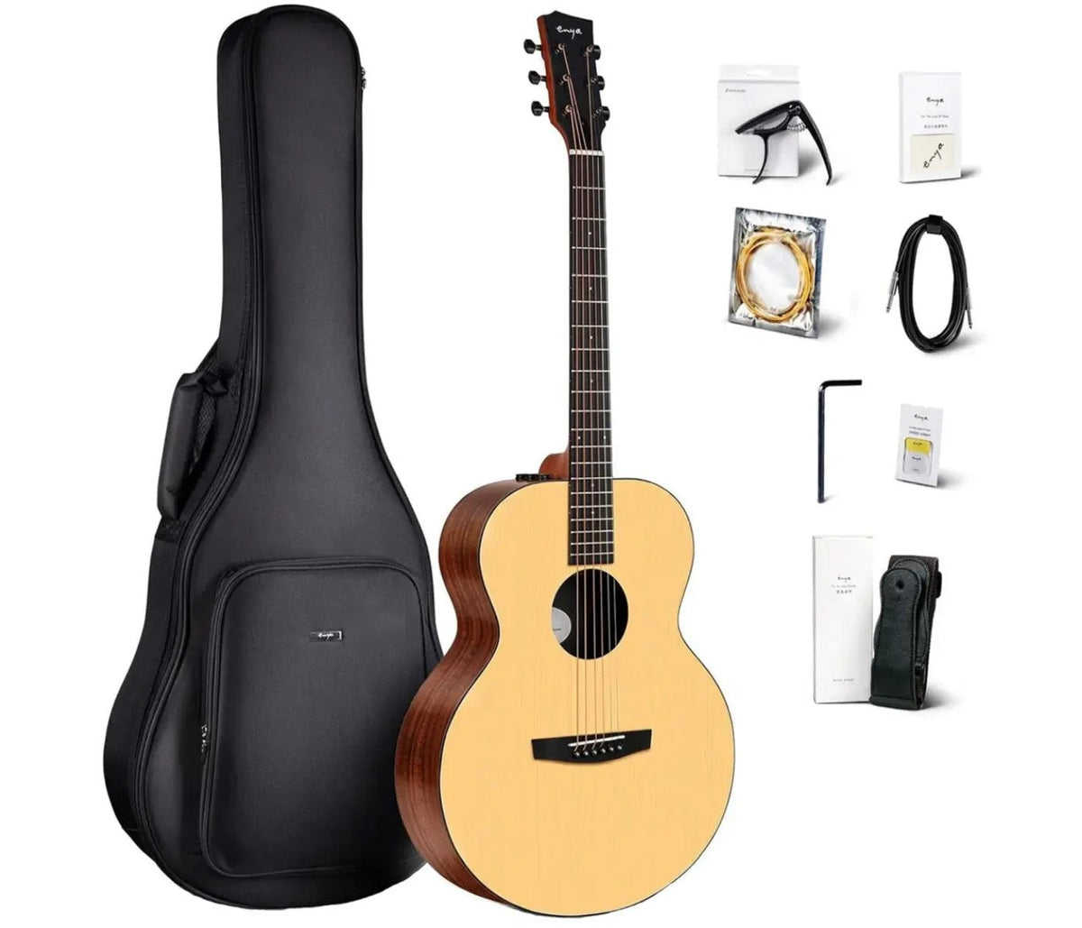 Electro-Acoustic Guitar ENYA EM-X0/NA SP1 EQ + BAG, 3/4 Size