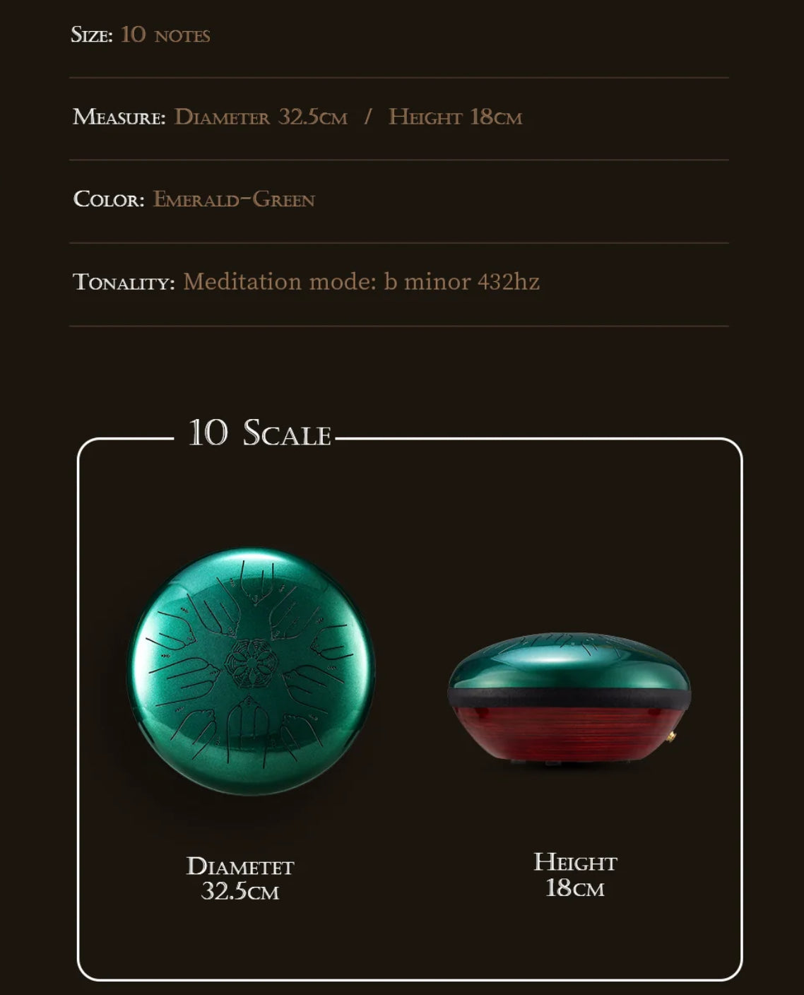 Hluru Sound Healing ZVANGA 12” 10 Notes 432Hz With Sound Equalizer (EQ) in B minor