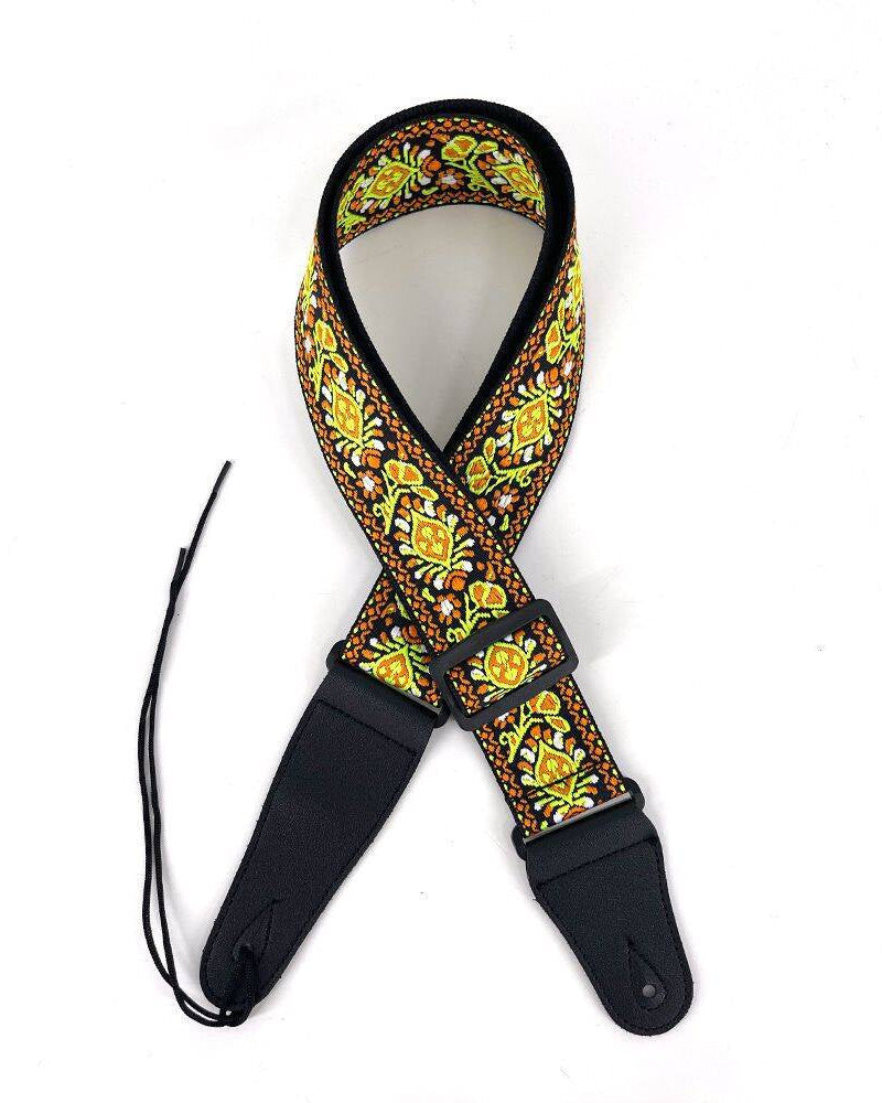 Ukulele or Guitar Strap Golden Flower