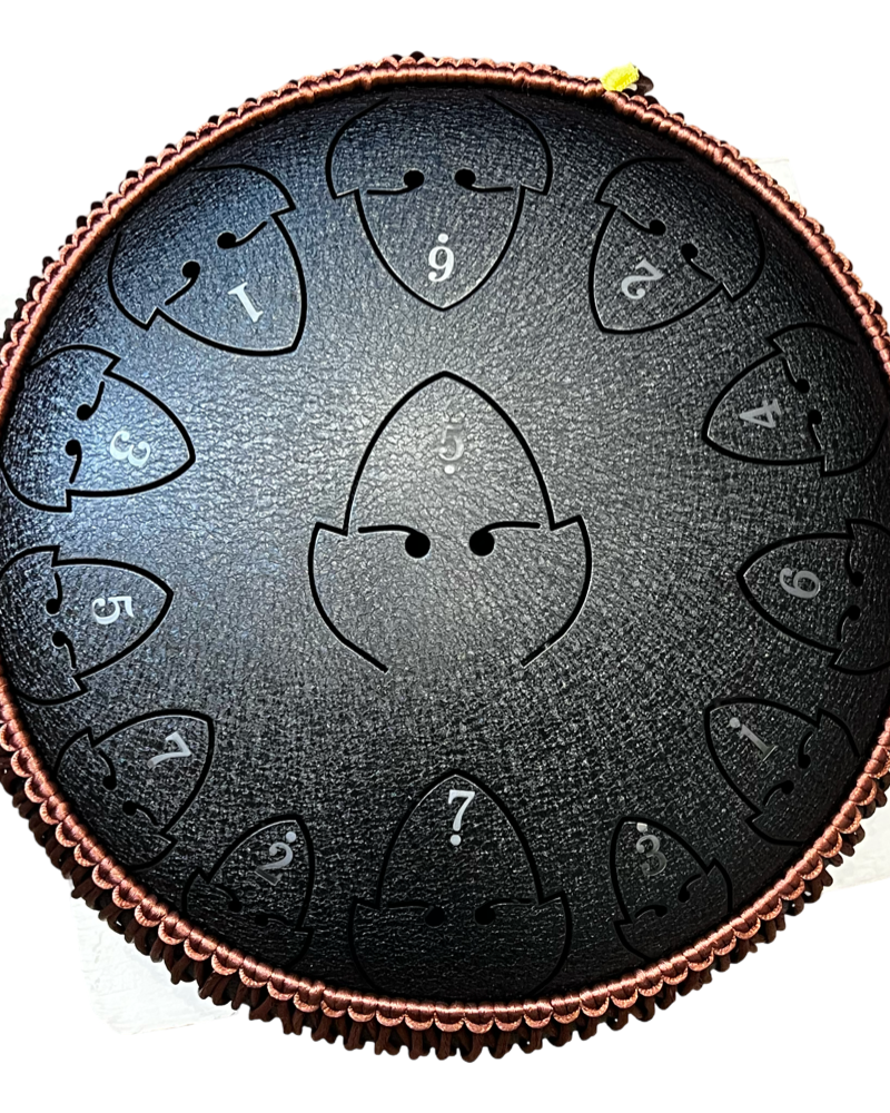 ZVANGA Vulcano black tongue drum 12" 13 notes C major / A minor Fingertapping