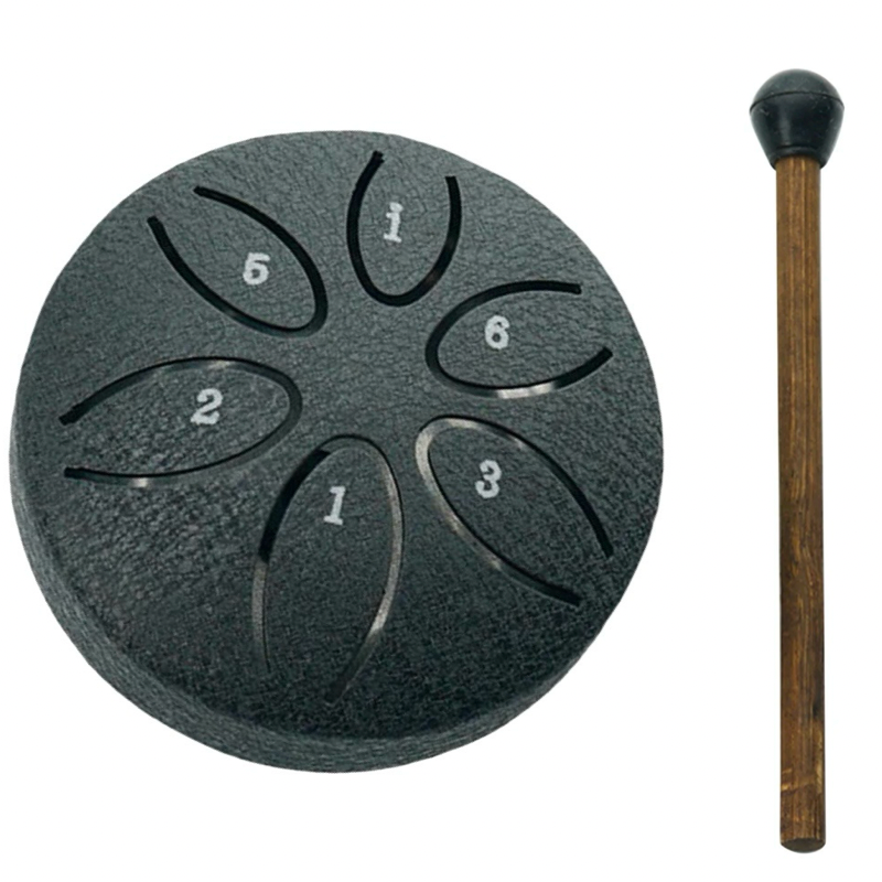 ZVANGA mini ethereal drum 3" 6 notes A major Pentatonic Black 432hz