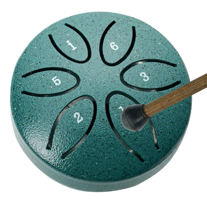 ZVANGA mini ethereal drum 3" 6 notes A major Pentatonic Green 432hz