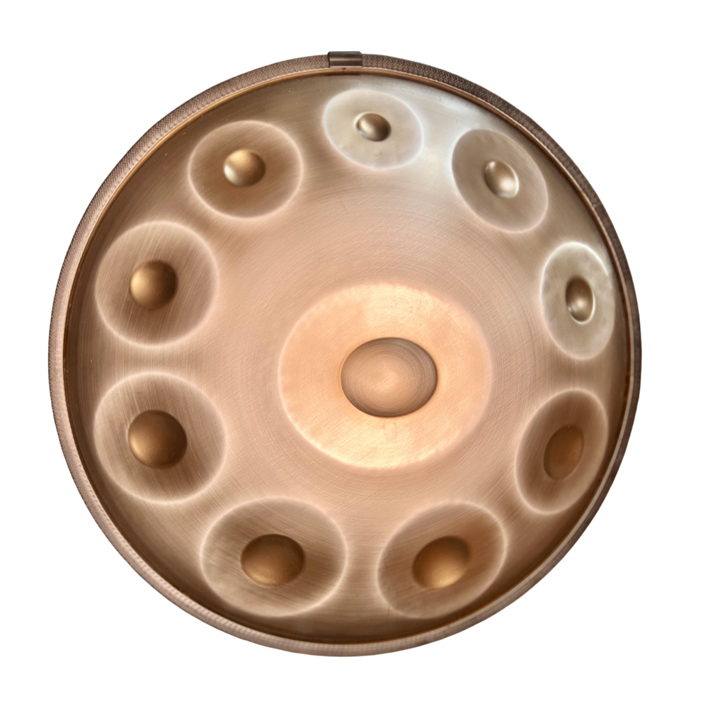Cosmo Handpan 10 Notes 22" Antique Brushed Steel Finish + Soma AISI430