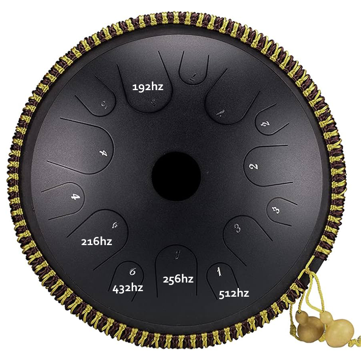 ZVANGA Custom Sound Healing 432hz 14" 14 notes C major Black (C Major) Hluru TA14-14-InkBlack