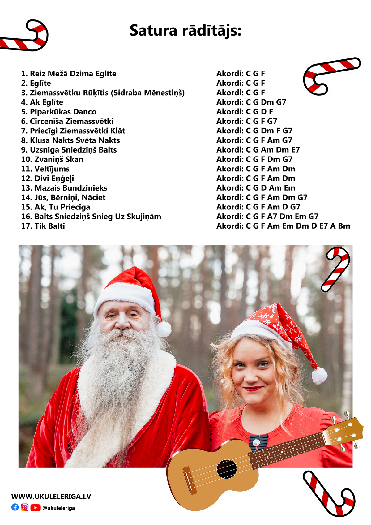 PDF Songbook CHRISTMAS SONGS (with numbers for zangos/calimbas and ukulele chords)
