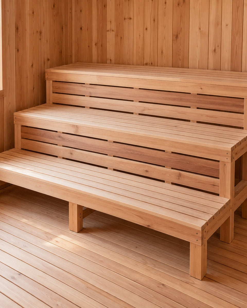 Cedar sauna bench kit, 3 levels
