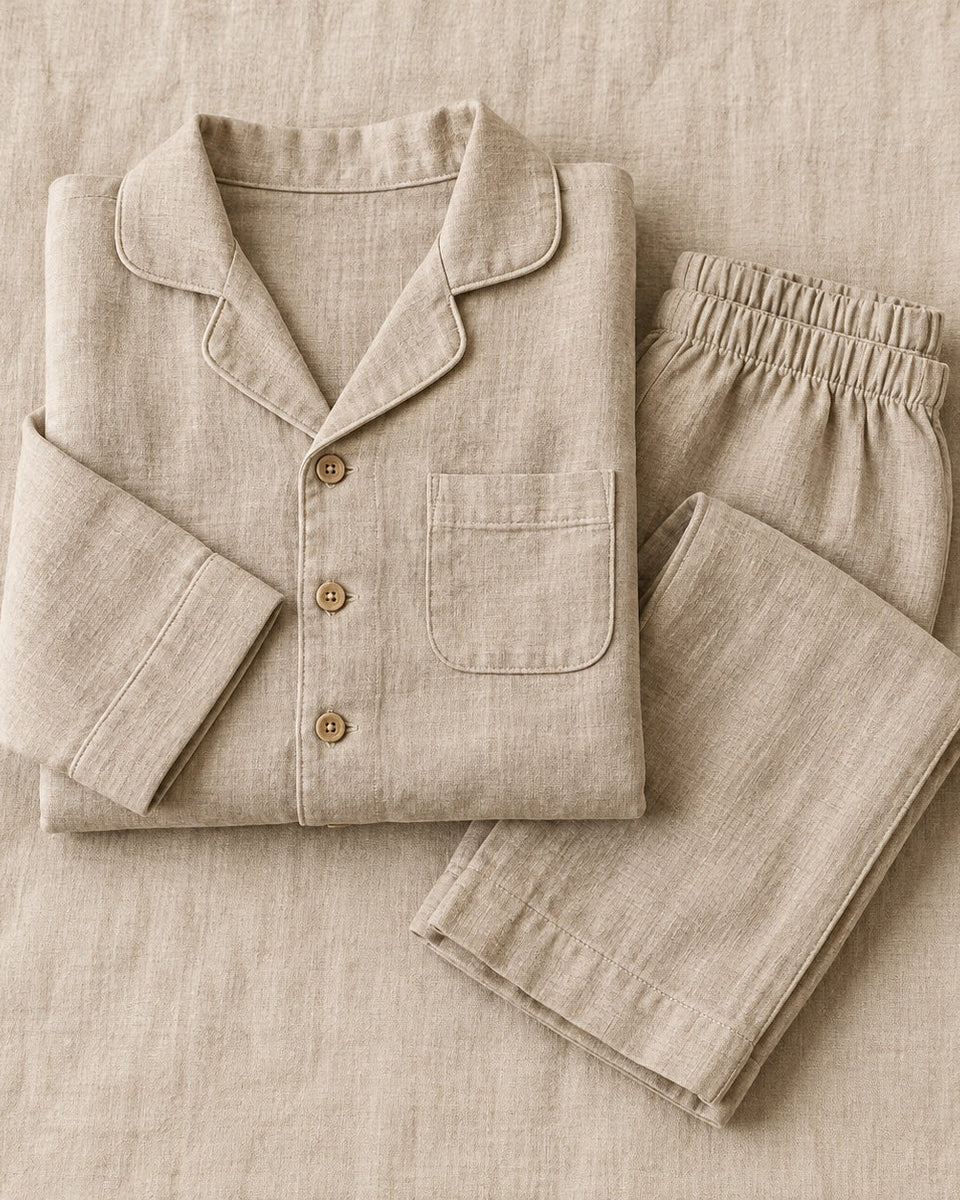 Linen kids pyjamas, long sleeves