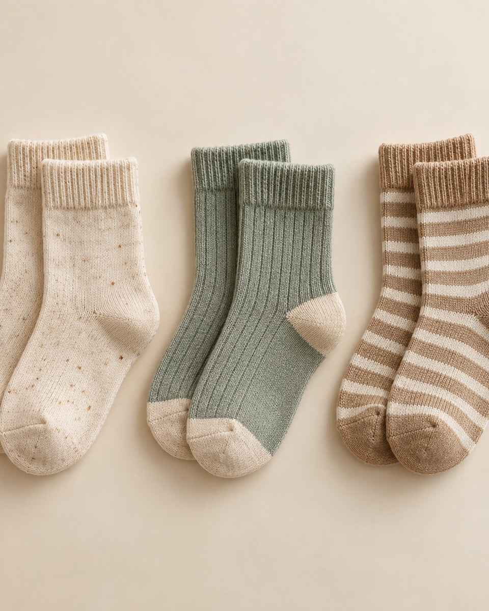 Organic cotton kids socks, 3 pairs