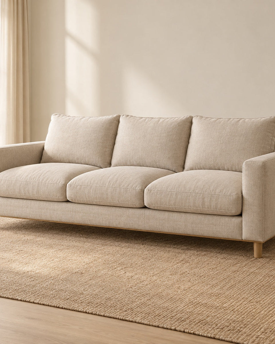 Three-seat sofa “Elbe” with washable linen cover