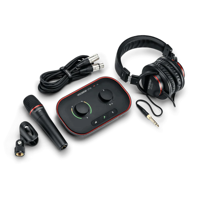 Focusrite Vocaster One Studio Sound Card Audio Interface with Microphone and Headphones!
